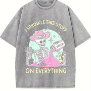 I Sprinkle This Stuff on Everything. Short-sleeved. Vintage Washed T-Shirt in Gray