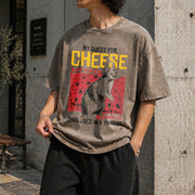 My Quest for Cheese Vintage Washed T-Shirt in Brown