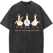 Off to Actively Monitor Goose Vintage Washed T-Shirt in Black