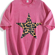 Five-Pointed Star vintage washed oversized T-shirt in Red