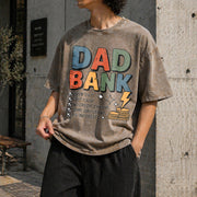 Dad Bank Accountant Daddy Vintage Washed T-Shirt in Brown