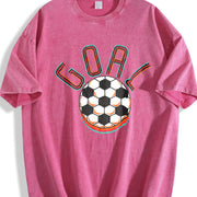 Goal Soccer Vintage Washed T-Shirt in Red