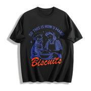 Cat Biscuits Cotton T-Shirt in Black