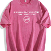 Kindness Beats Bullying Every Single Time Vintage Washed T-Shirt in Red