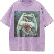 Glam Doll in a Boat Vintage Washed T-Shirt in Purple