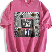 Black This Is All in Your Mind Vintage Washed T-Shirt in Red