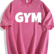 Dumbell Barbell Vintage Washed T-Shirt in Red