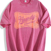 Howdy Cowboy Howdy Western Yee Haw vintage washed oversized T-shirt in Red