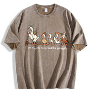 Fun Goose Christian Vintage Washed T-Shirt in Brown