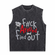 FK Around AND FIND OUT Vintage Washed Tank Top in Black