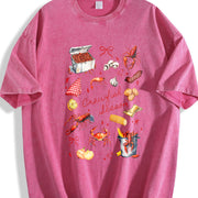 Crawfish Season Boil Girly Vintage Washed T-Shirt in Red