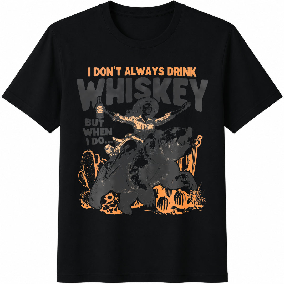 Cowgirl: Retro Western Sarcastic Cotton T-Shirt in Black