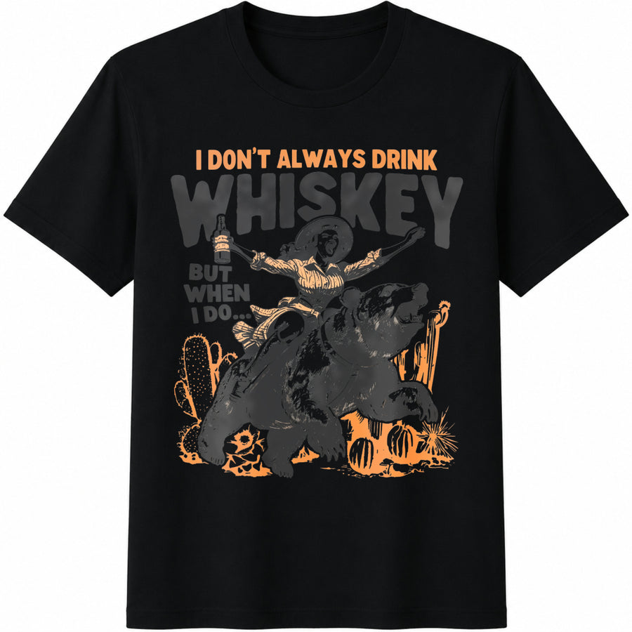 Cowgirl: Retro Western Sarcastic Cotton T-Shirt in Black
