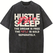 Hustle Don't Sleep Vintage Washed T-Shirt in Black